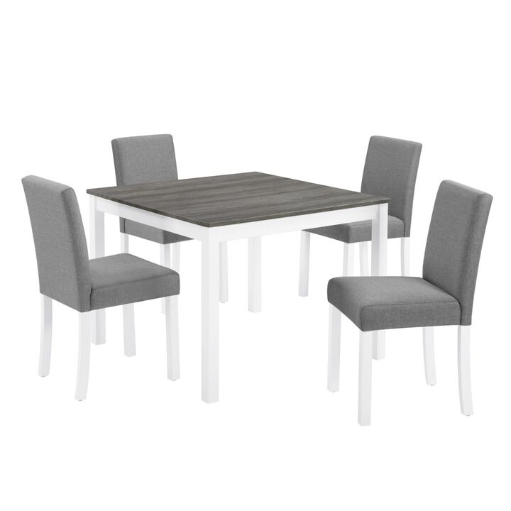 5 Piece Dining Table Set with 4 Chairs, square wooden dining table set for kitchen, dining table set for 4, modern dining furniture set
