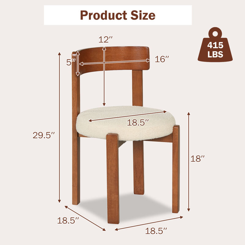 Set of 4 Modern Dining Chairs with Solid Rubber Wood Legs image number 2