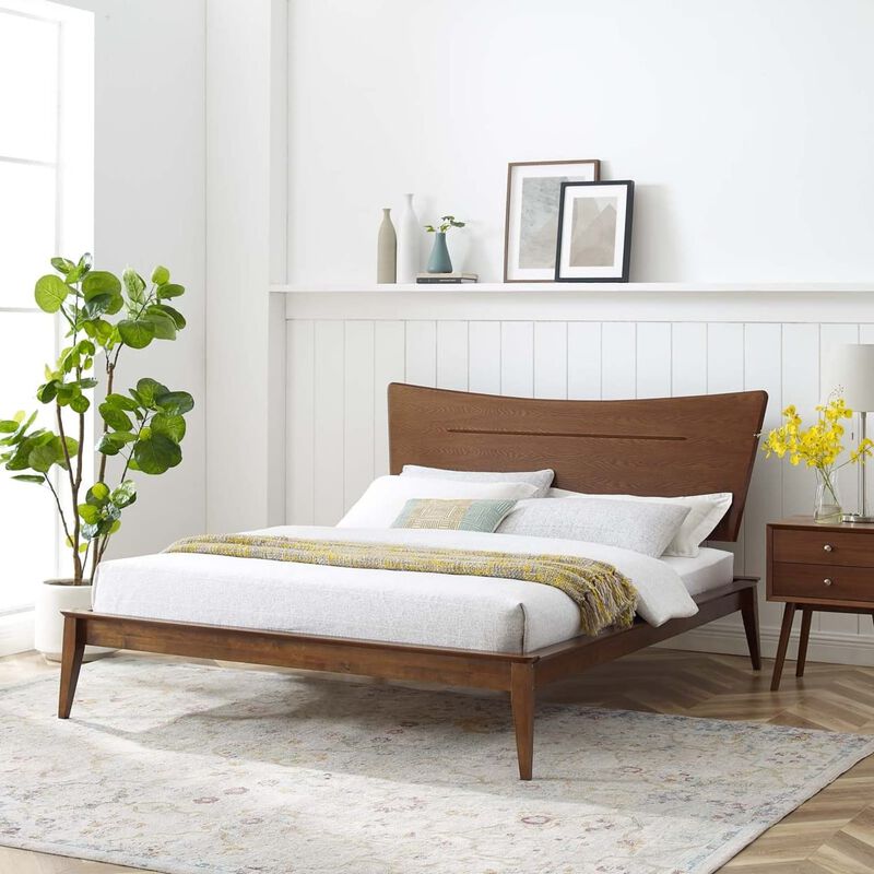 Modway - Astra Queen Wood Platform Bed Walnut image number 4
