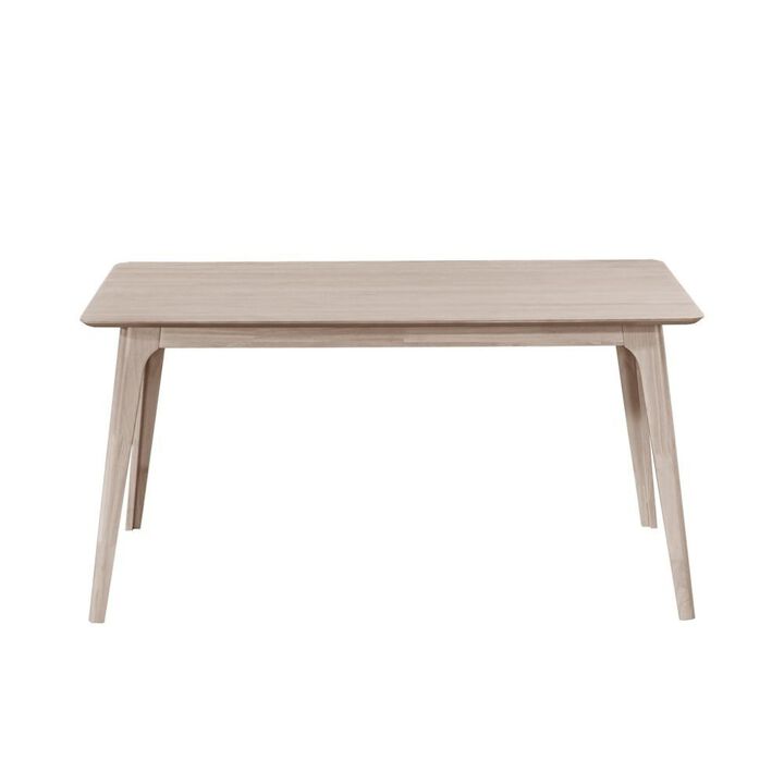 White Ash 60" Rectangle Wood Dining Table, Mid-Century Modern