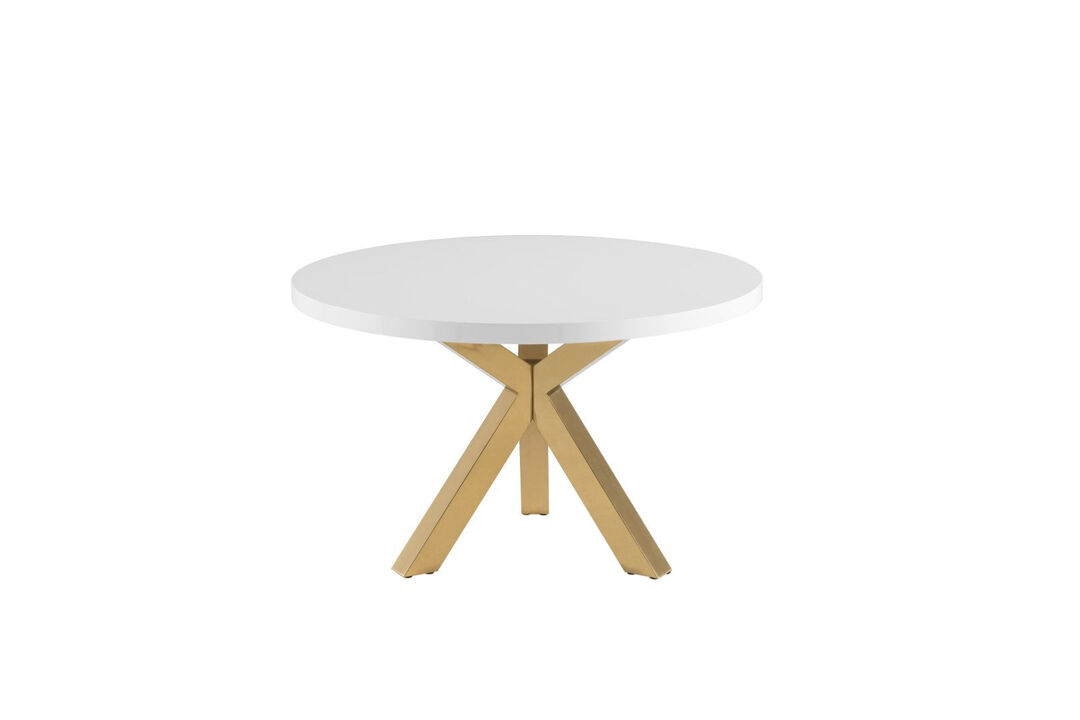 LACQUER TOP ROUND TABLE , WITH GOLD BASE