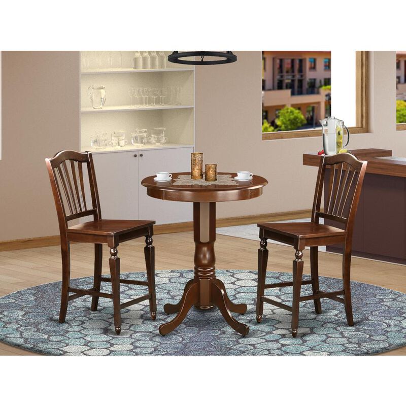 East West Furniture 3  PC  pub  Table  set  -  Kitchen  Table  and  2  counter  height  stool.