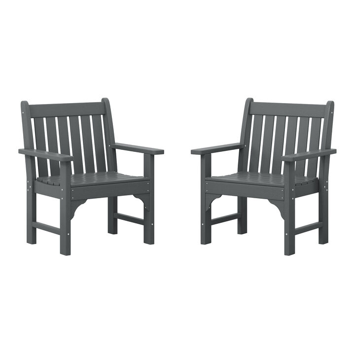 WestinTrends Outdoor Patio HDPE Adirondack Dining Arm Chairs (Set of 2).