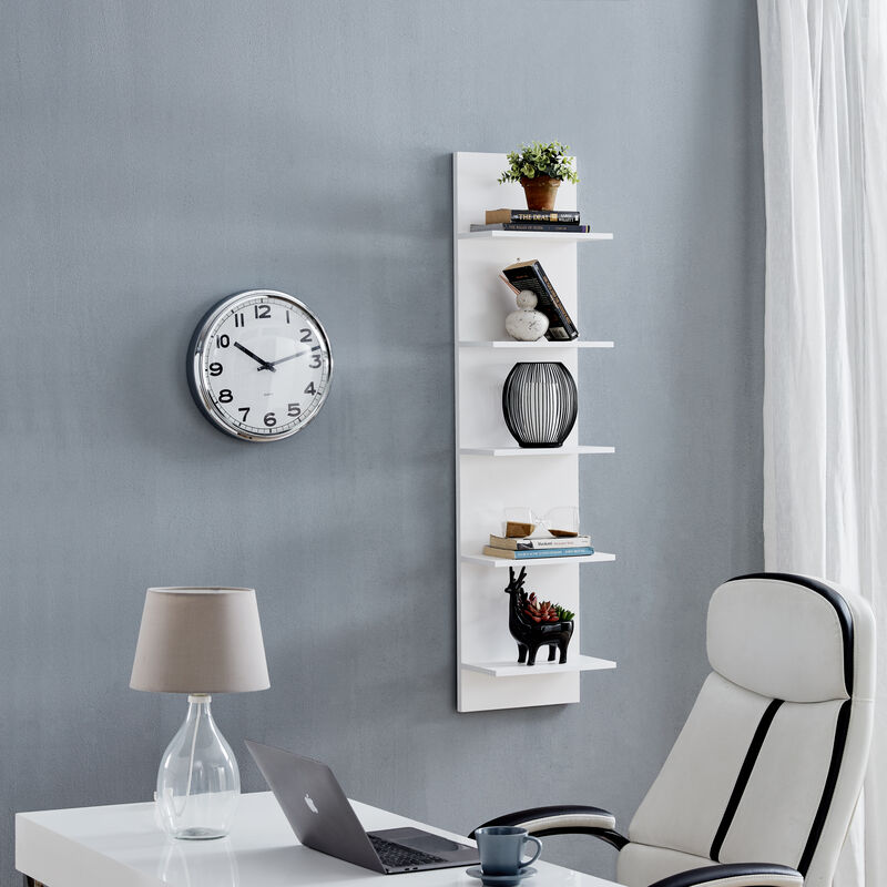 Five-Tier Wide Column Wall Shelf