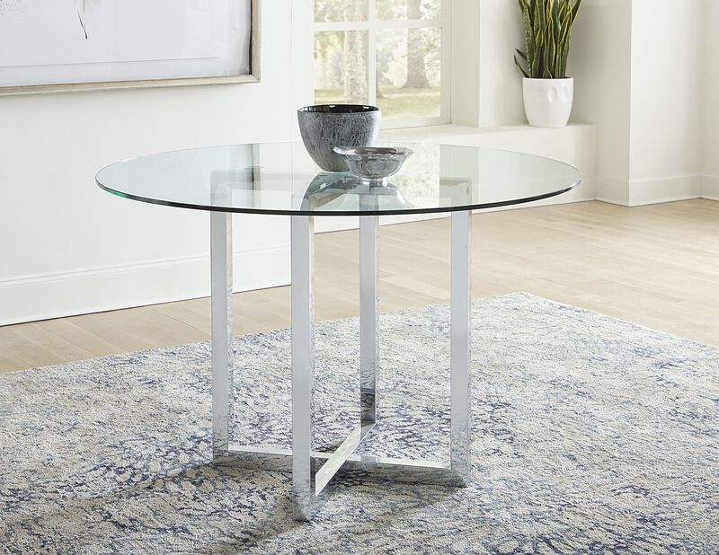 Amalfi 54 inch Round Glass Top Counter Table