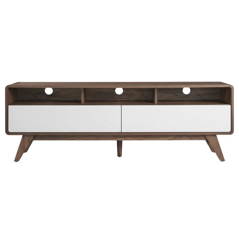 Wooden TV Stand in Brown with Spacious Storage and Sturdy Design image number 1