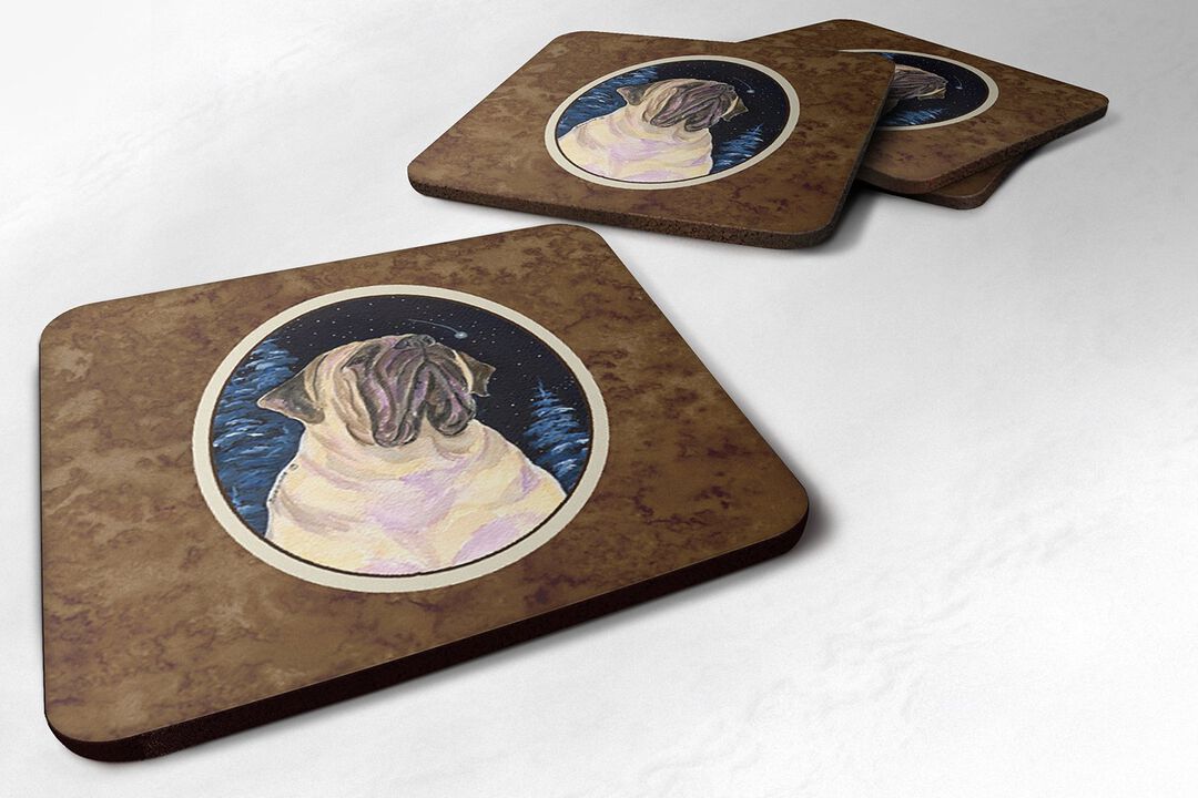 Caroline's Treasures SS8448FC Starry Night Mastiff Foam Coasters Set of 4 (Set of 4), 3.5 H x 3.5 W, Multicolor