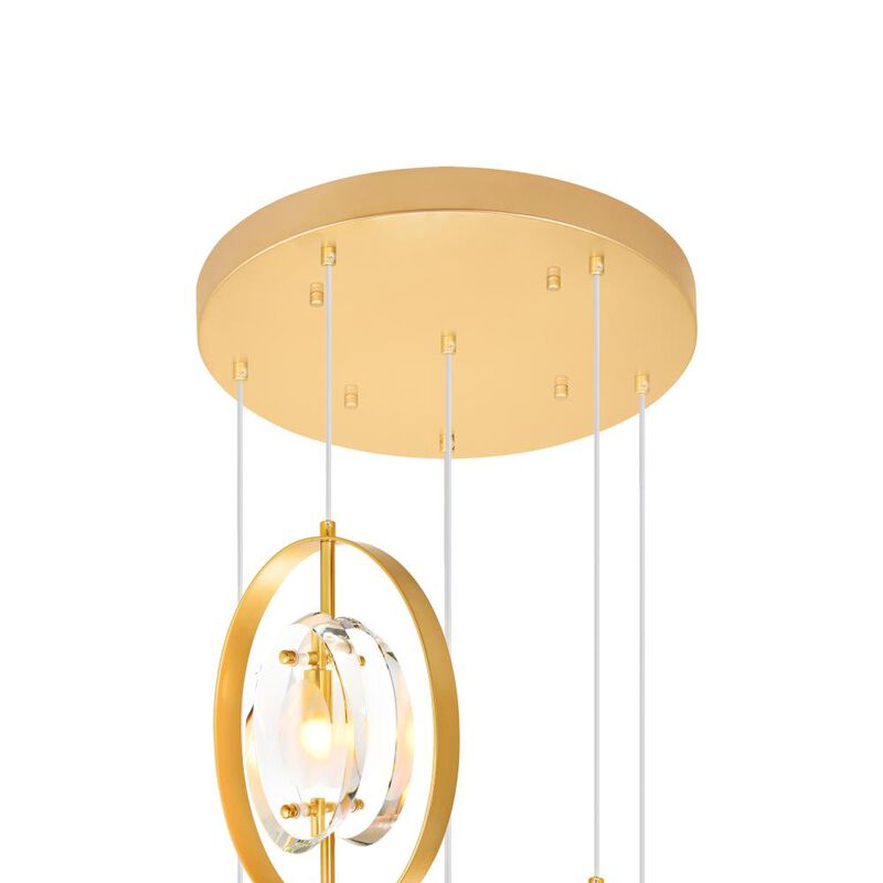 Iris 6 Light Pendant With Sun Gold Finish