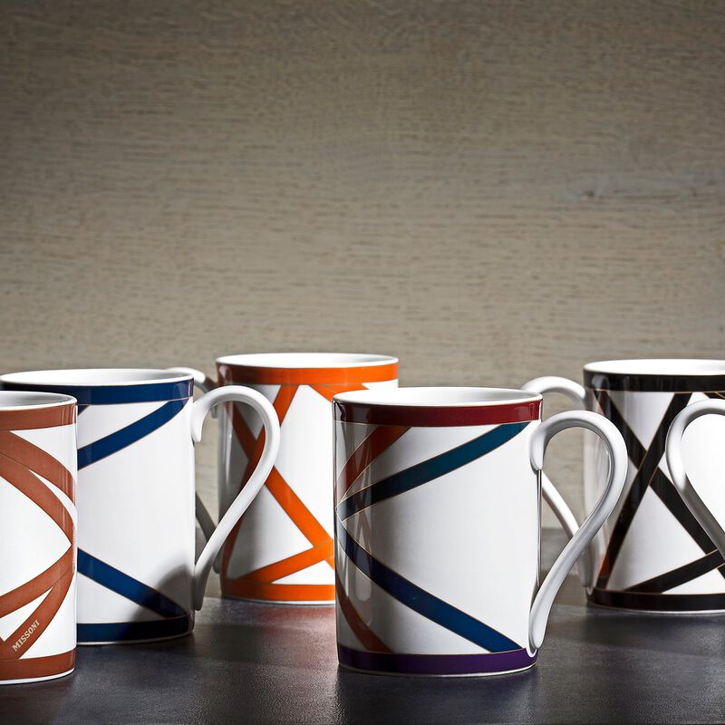 Mug NASTRI MULTICOLOR Beige, diam. 3.35", H 3.86" image number 2