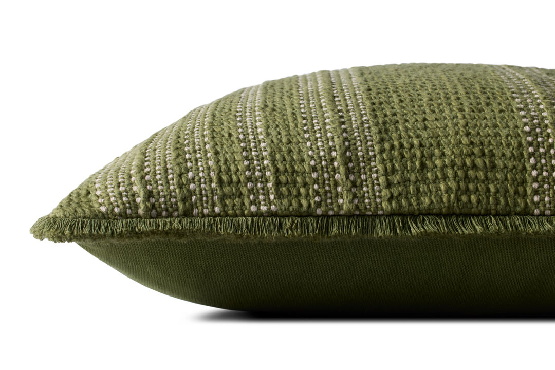 PLL0131 Green/Ivory 20''x20'' Cover w/Down Pillow