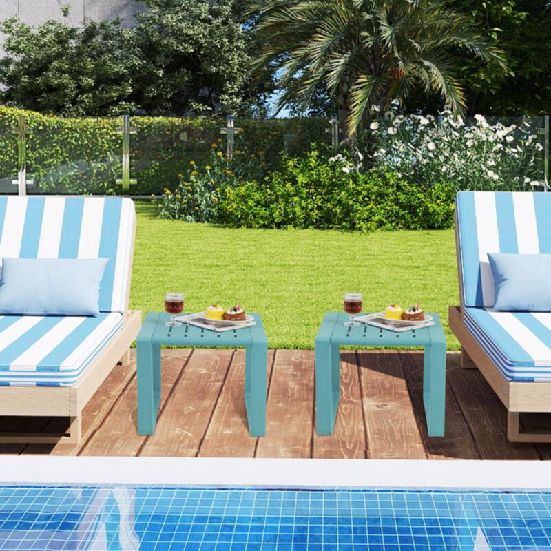 Hivvago Weather Resistant Adirondack Outdoor Side Table Set of 2