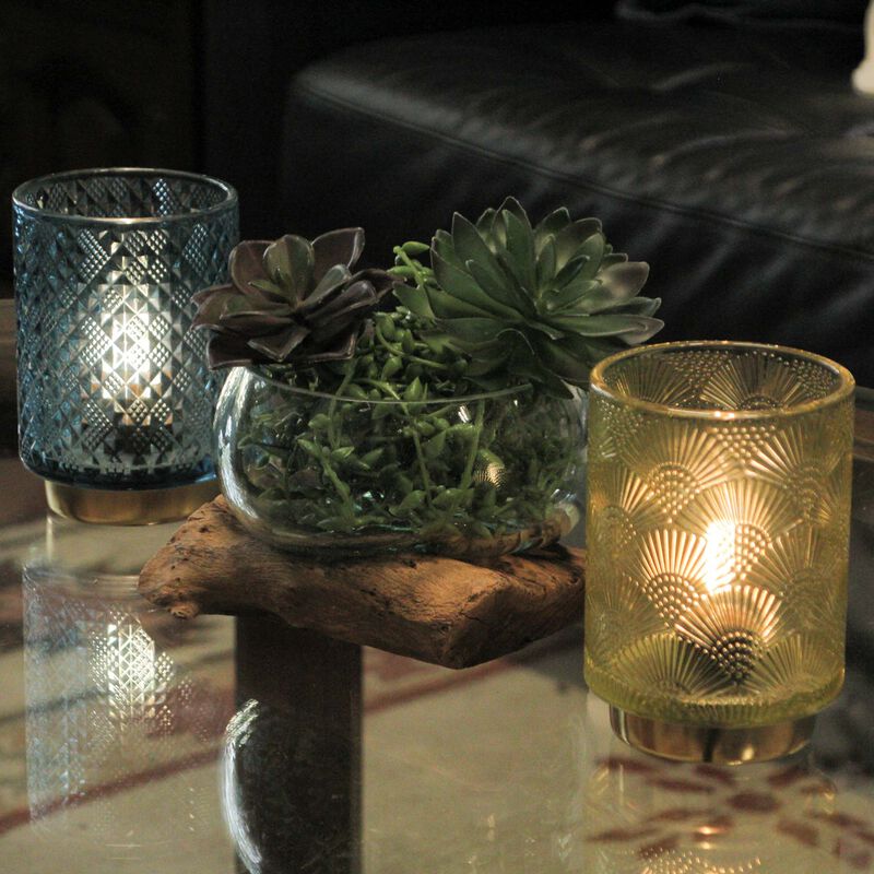 Medium Wide Molten Glass on Teak Driftwood Sculptural Vase and Bowl image number 6
