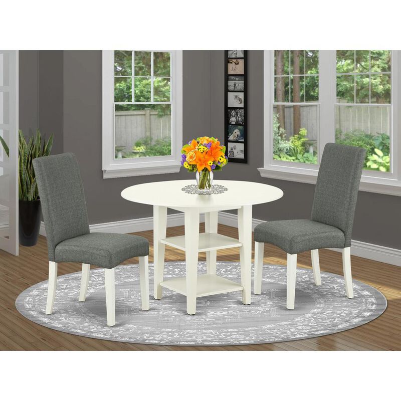 Dining Room Set Linen White, SUDR3-LWH-07