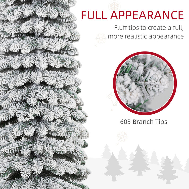 BreeBe 8FT Slim Artificial Christmas Tree with Realistic Branches image number 6