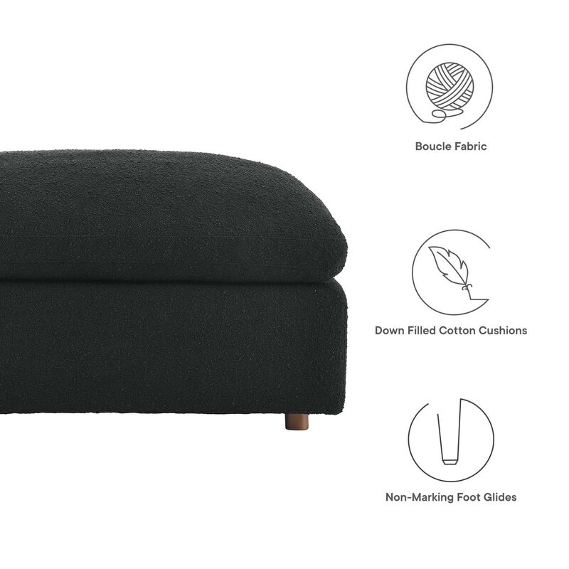 Commix Down Filled Overstuffed Boucle Fabric Ottoman image number 5