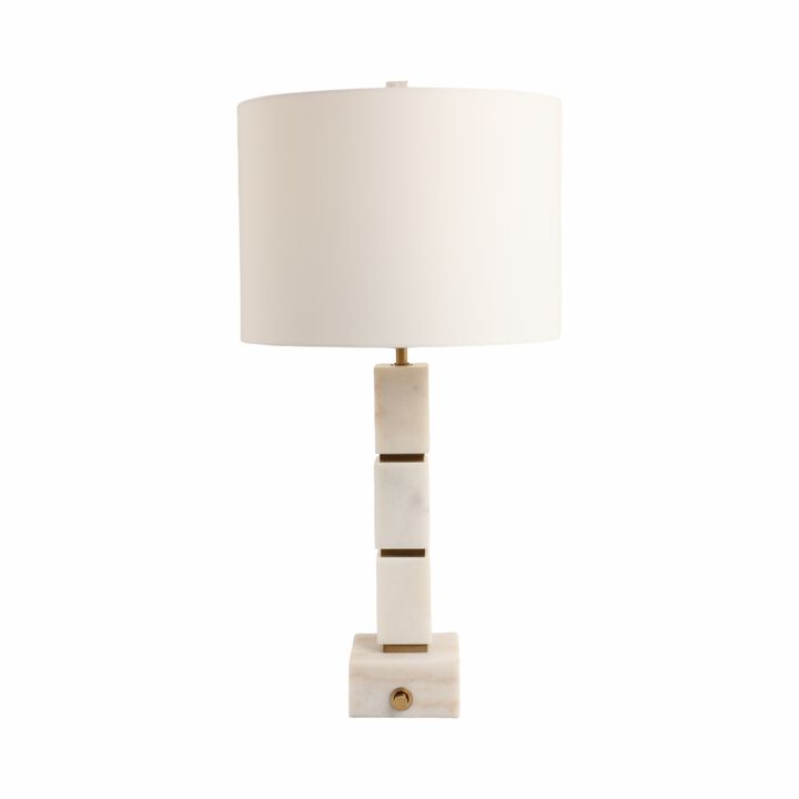 Stacked Marble Cubes Lamp Base