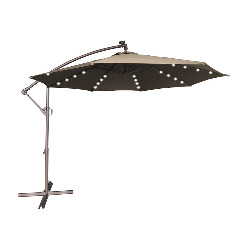 large round patio umbrella Patioslife Aegis 10ft Cantilever with solar LED l – US-Patioslife Instead of getting a Color:STEEL mens overnight bag 10 ft Outdoor Patio