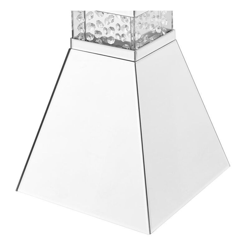 Elegant Decor 12 inch Crystal End Table in Clear Mirror Finish