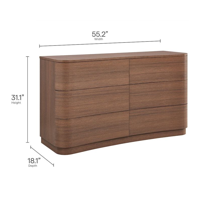 Mirae 6-Drawer Curved Dresser image number 1
