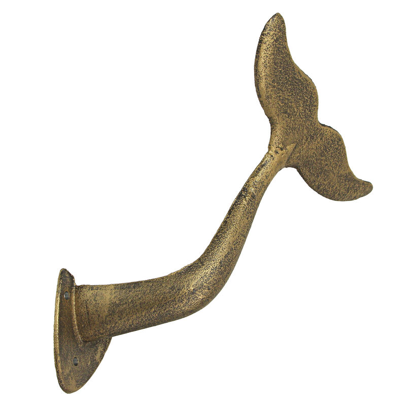 Bronze Finish Cast Iron Whale Tail Decorative Garden Hose Wall Hook Home Storage image number 0