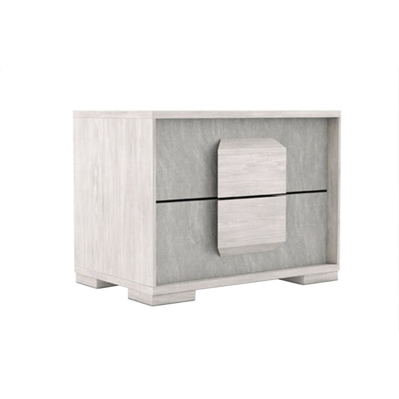 Queen Bedroom Set, White Wash, Stone Gray, 2 Piece Set with Nightstand image number 4
