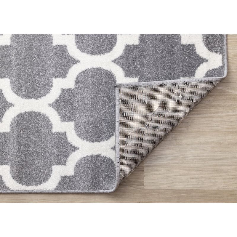 Novelle Home Claremont Grey White Ogee Area Rug, 5' x 8', 5'3 x 7'7 image number 4