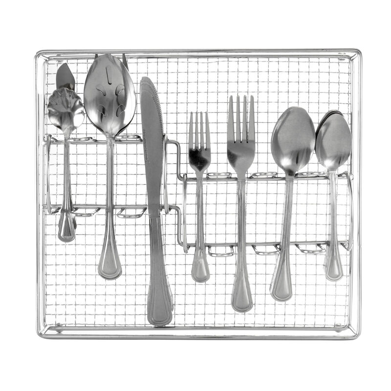 Gibson Home South Bay 65 Piece Stainless Steel Flatware Service Set with Wire Caddy