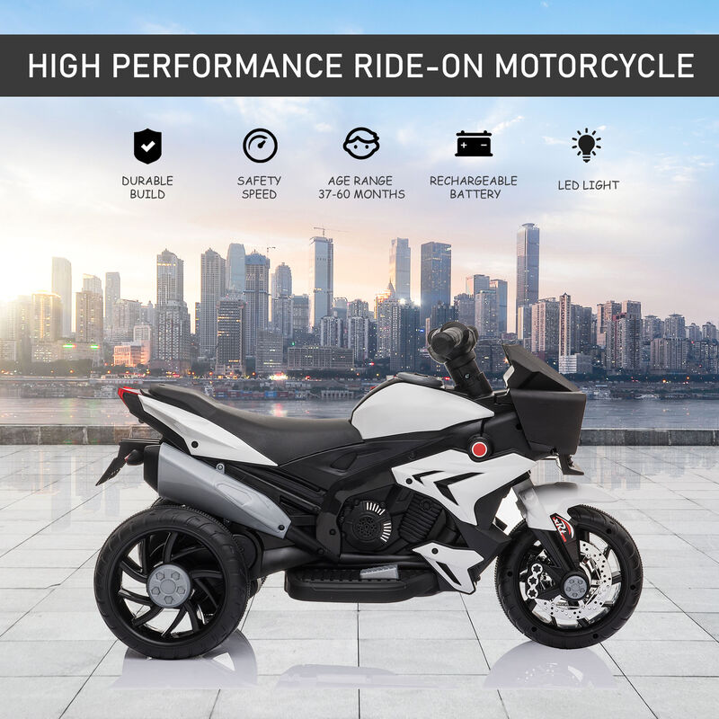 BreeBe 6V Kids Motorcycle Toddler Ride-on Toy, High-Traction Battery-Operated Mini Electric Motorbike with Forward/Reverse Switch, Music, Headlights, Horn image number 3