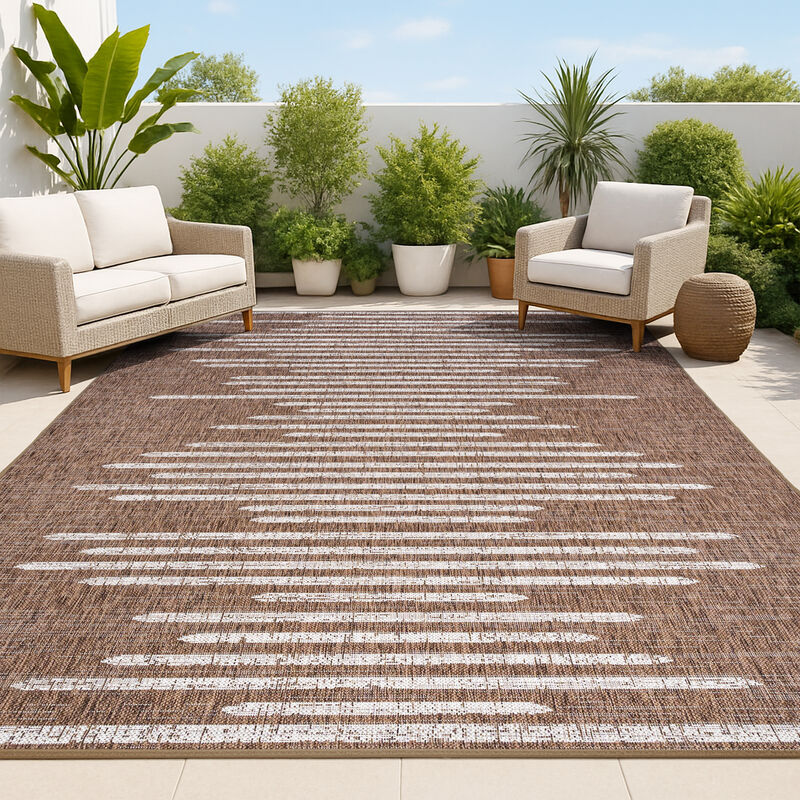 Zolak Berber Stripe Geometric Indoor/Outdoor Area Rug