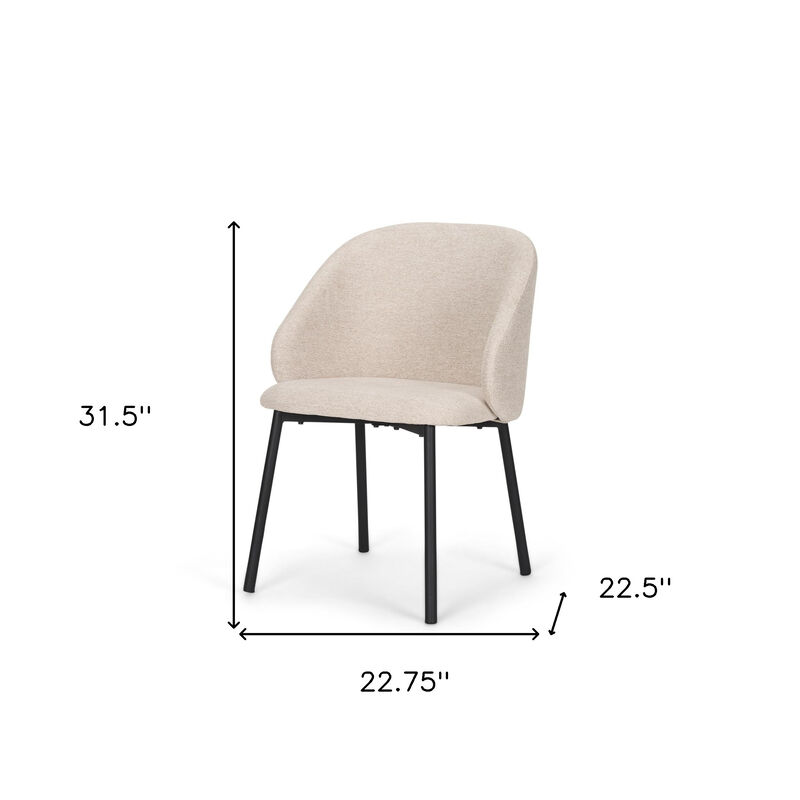HomeRoots Set of Two Gray and Black Fabric Dining Side Chairs image number 6