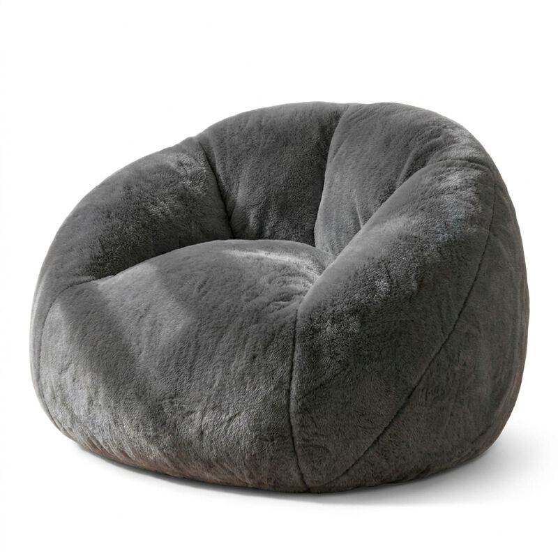 Vipbear Faux Fur Bean Bag Chair, Large Stuffed Bean Bag Sofa with Filler for Living Room, Bedroom image number 0