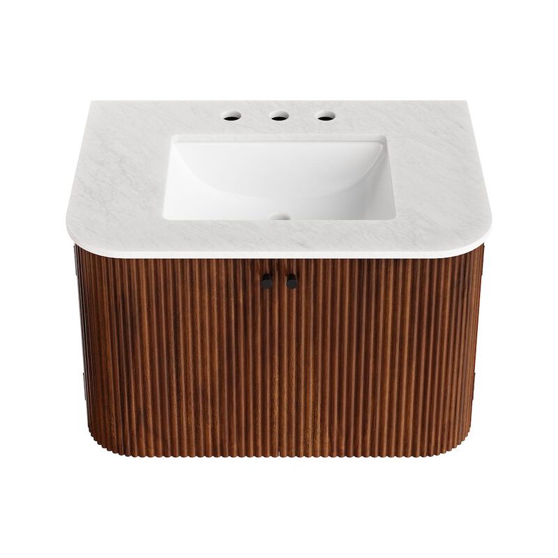 Zia 30" Wall-Mount Bathroom Vanity with Marble Sink image number 6