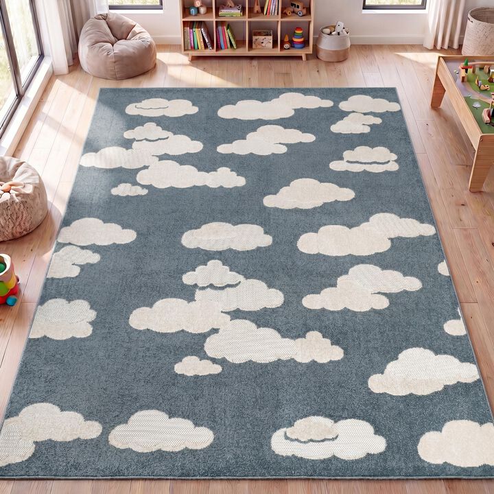 Hedwig High-Low Youth Cloud Scandi Indoor/Outdoor Area Rug