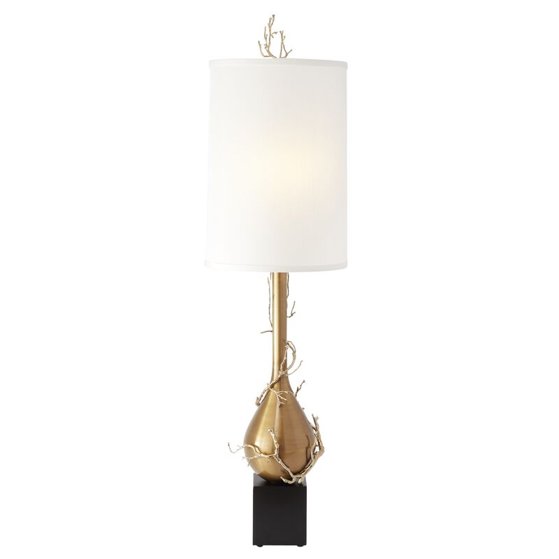 Twig Bulb Floor Lamp-Brass