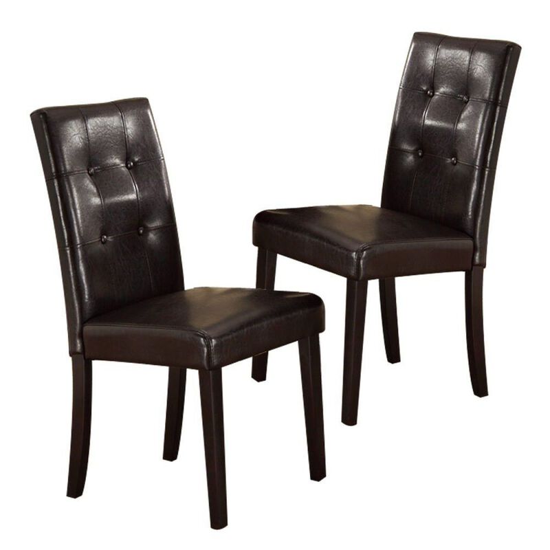 Streamdale Tufted PU Leather Dining Chairs (Set of 2) image number 1