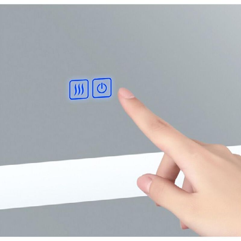 Abigail Rectangle Matte White LED 32 in. Mirror From our Abigail Collection