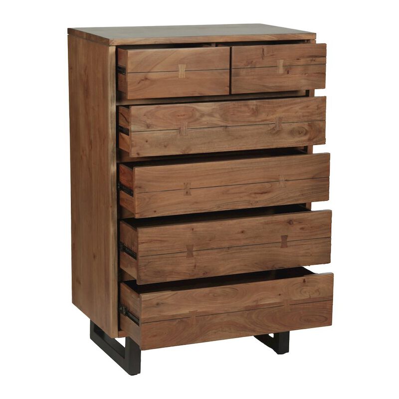 World Interiors Glenwood 34" Tall Chest in Smoked Acacia image number 3