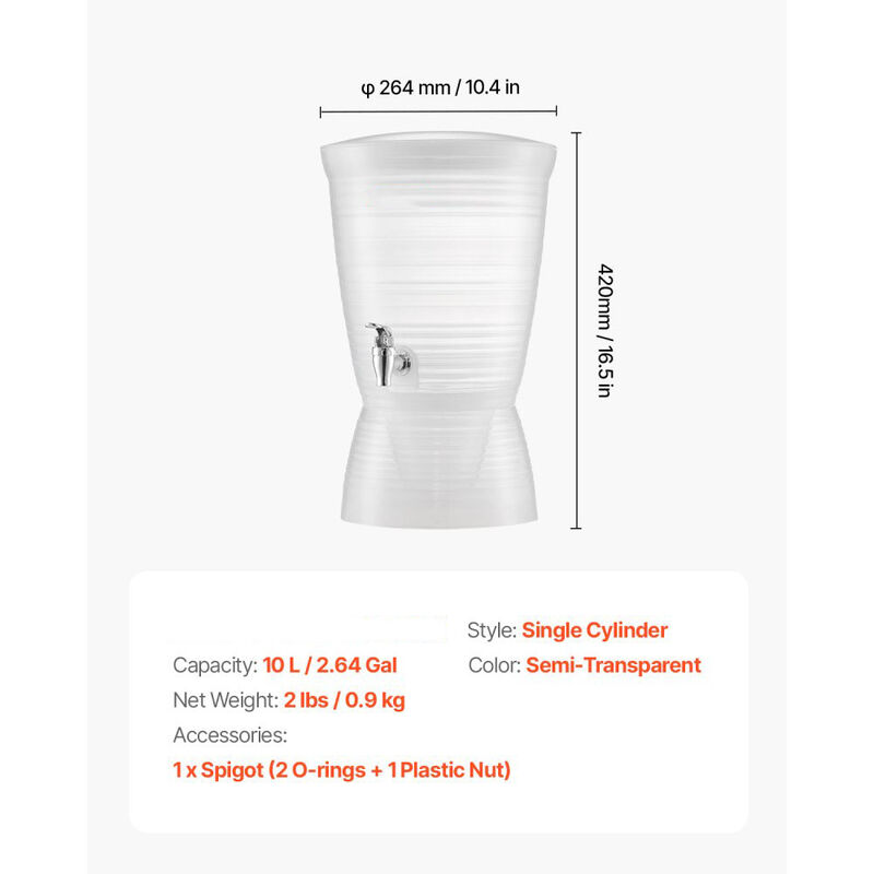 Plastic Juice Beverage Dispenser with Ice Chamber and Spigot for Parties and Events image number 2