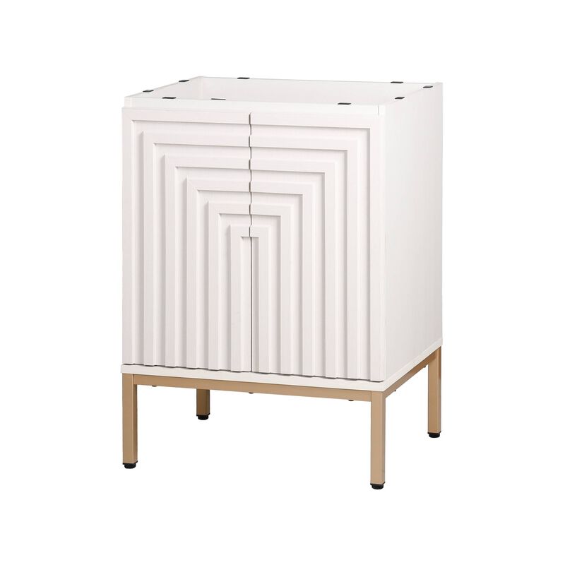 Rowan 24 in. W x 18 in. D x 33 in. H Geometric Modern Transitional 2-Shelf Bath Vanity Cabinet Only (Sink Basin Not Included)