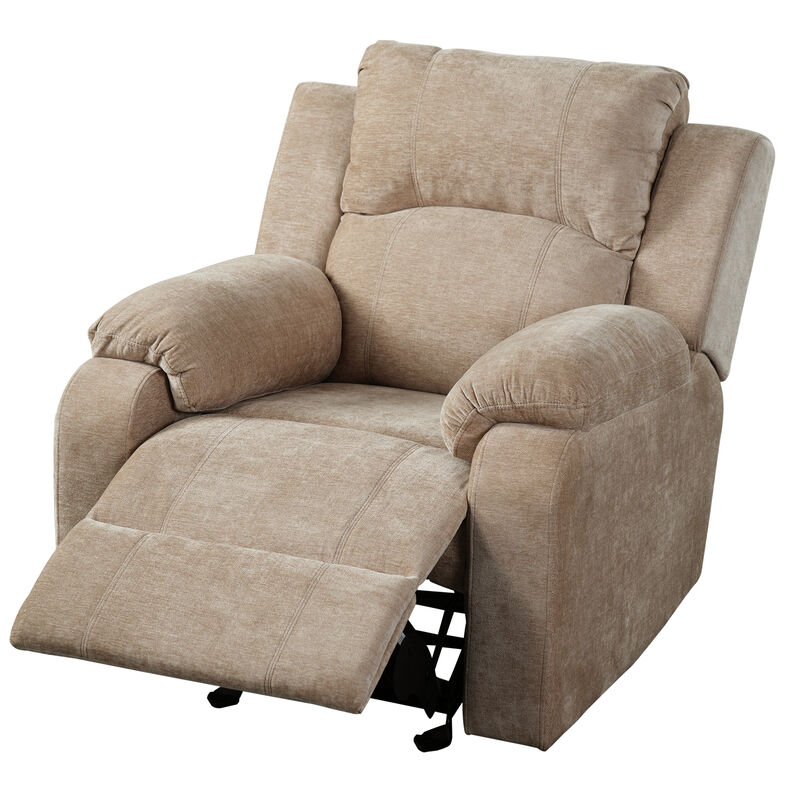 Manual Adjustable Recliner Chair, Chenille Upholstered Recliner with Adjustable Backrest, Indoor Lounge Armchair image number 6