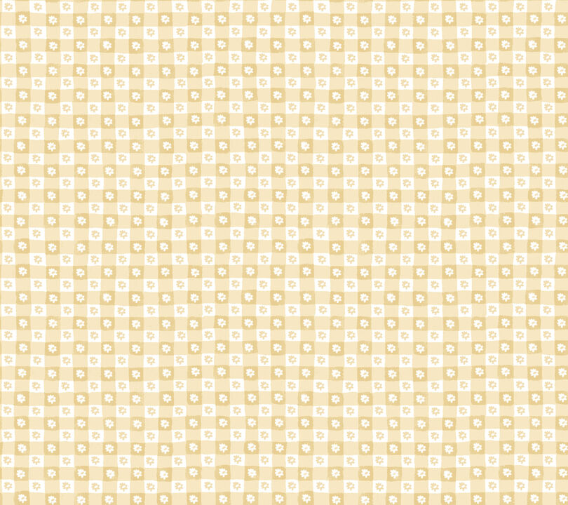 Daisy Gingham Yellow Floral Check Premium Peel + Stick Wallpaper (Set of 2)
