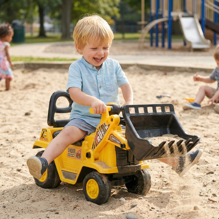 BreeBe 3 in 1 Ride On Toy Bulldozer Digger Tractor Pulling Cart Pretend Play Construction Truck