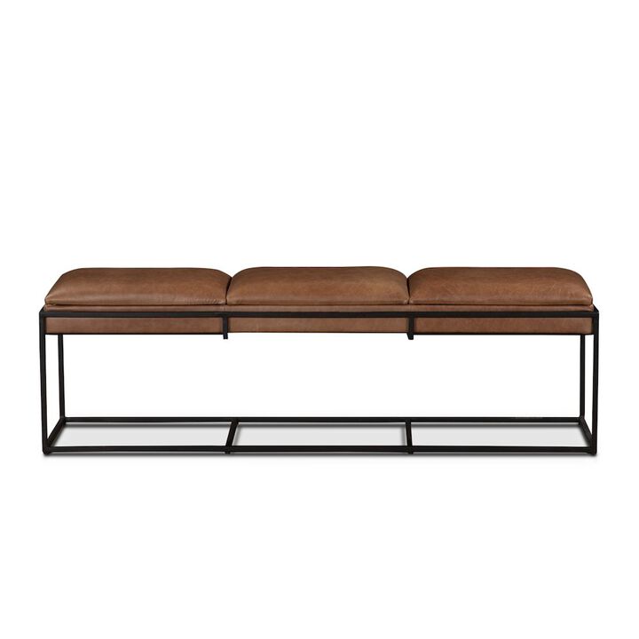 World Interiors Melbourne 62 Bench in Cognac Leather