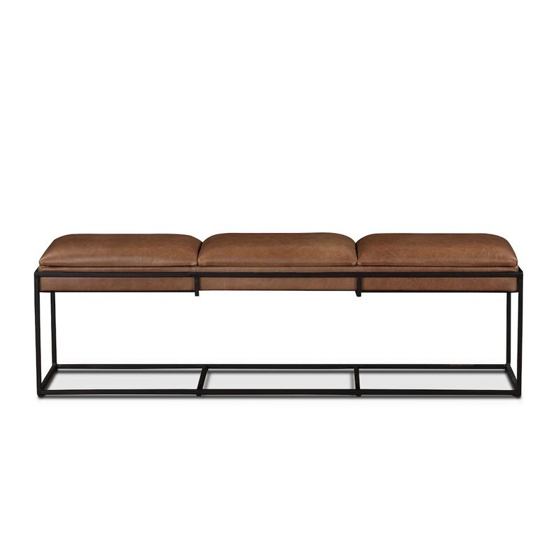 World Interiors Melbourne 62 Bench in Cognac Leather