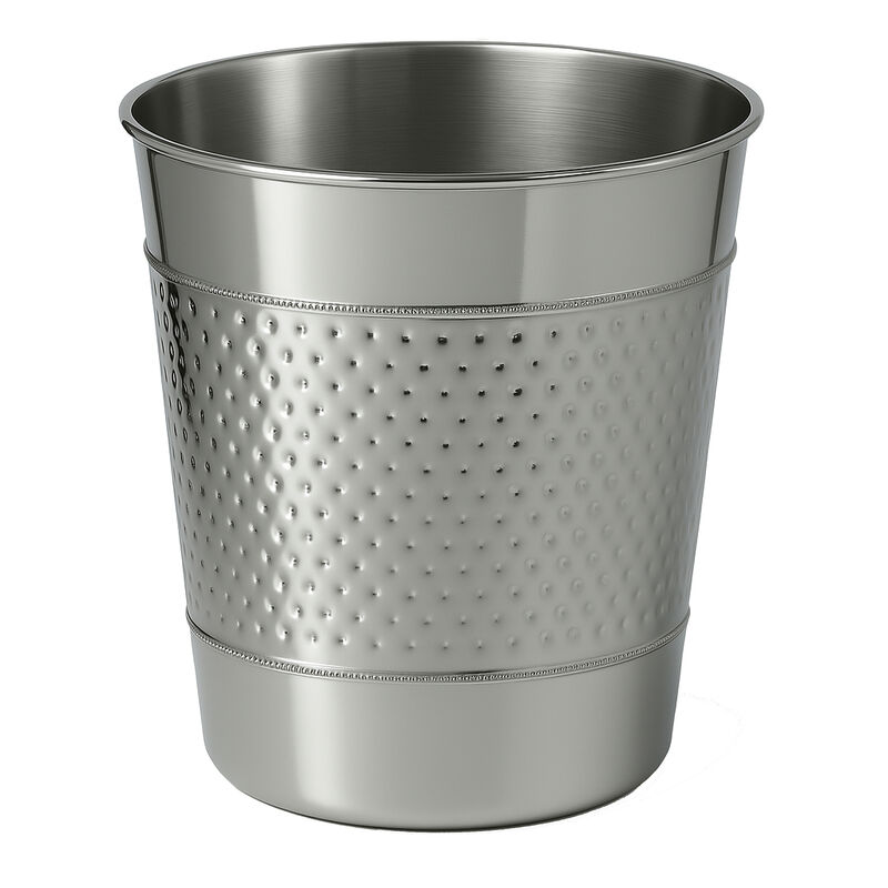 Riley Modern Classic Hammered Steel Accent 2-Gallon Wastebasket