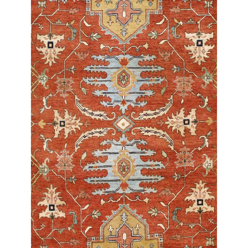 Pasargad Home Serapi Hand-Knotted Rust Lamb's Wool Area Rug image number 2
