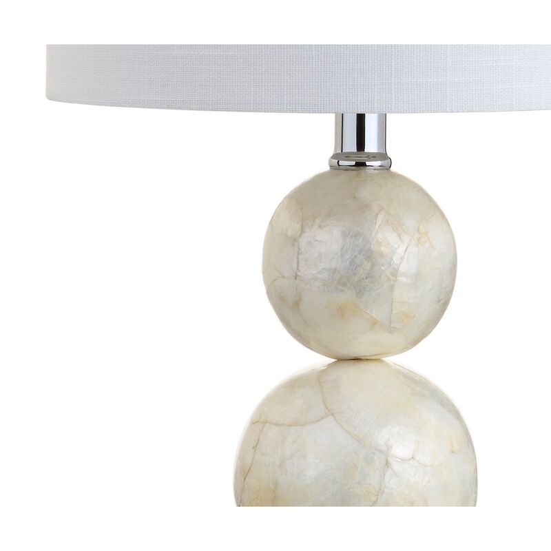 Bailey 19" Seashell LED Table Lamp, Ivory image number 6