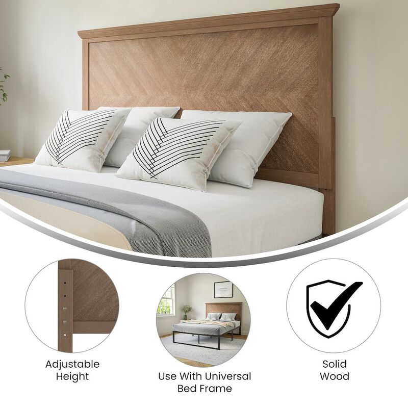 Flash Furniture Contemporary Full Size Herringbone Pattern Headboard image number 7