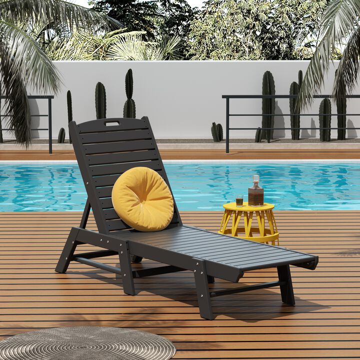 Reclining Outdoor Patio Adjustable Chaise Lounge Chair