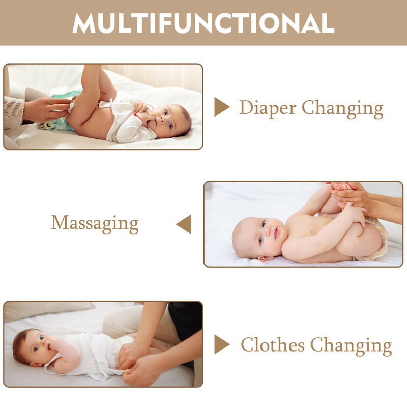 FUFU&GAGA White 4-Drawer Kids Dresser with Changing Table ,Nursery Storage Solution（45" W x 18" D x 37" H ), White